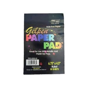 Vintage Gel Ink Black Paper Note Pad for Gel Pens NEW Pro Art Ruled 50 Sheets